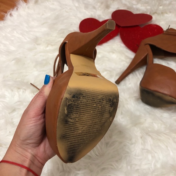 Tan Pointy Lace Up High Heels ✨ - Picture 10 of 15